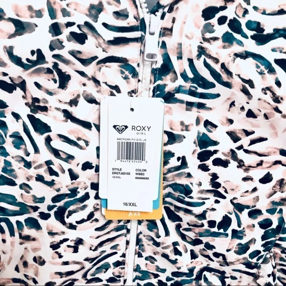 Roxy Abstract Faux Fur Trim Dry Flight Technology Parka Size 16 XXL NWT - Picture 3 of 10